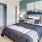 a bedroom with a bed and lamps
